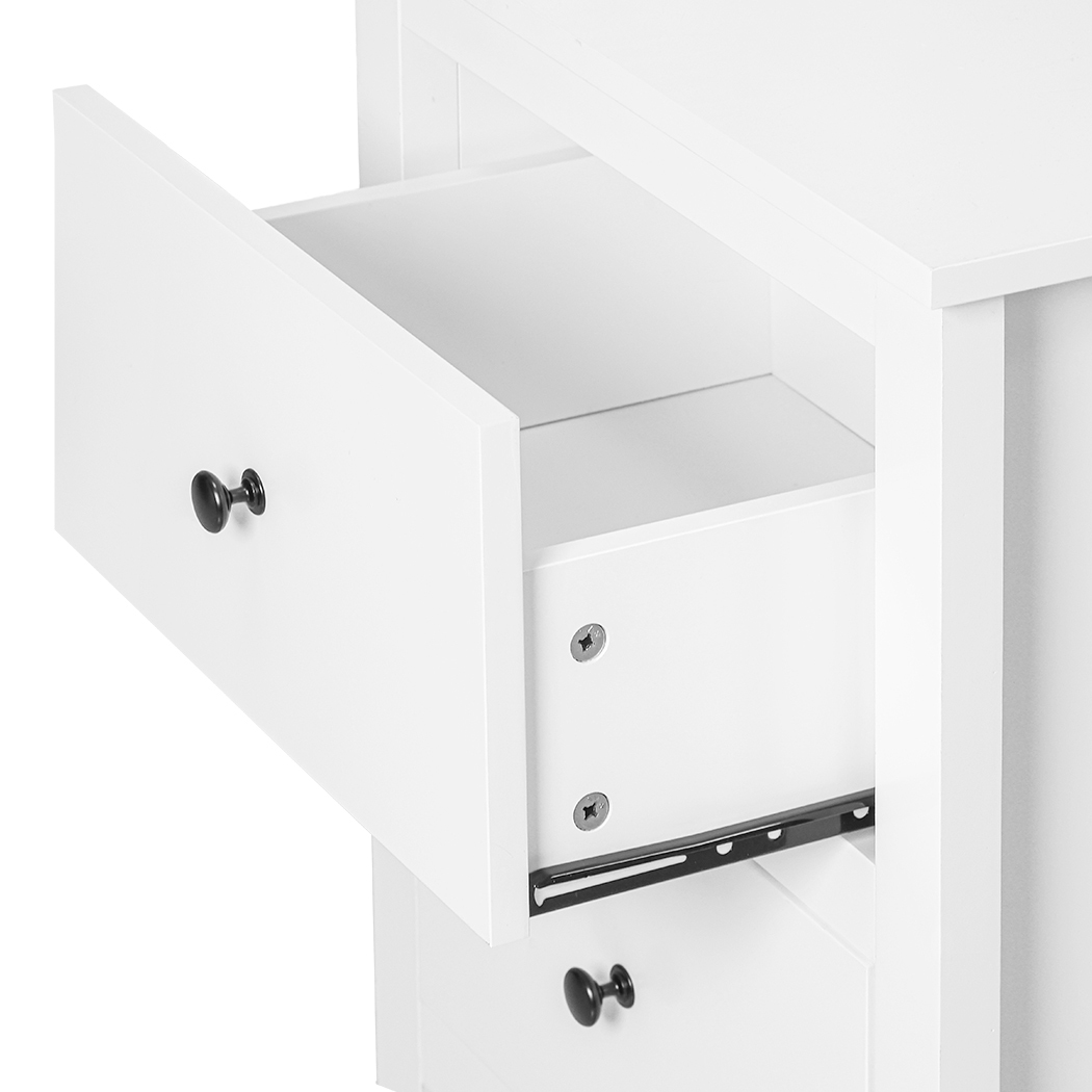   Franco 2 Drawers Bedside Table White