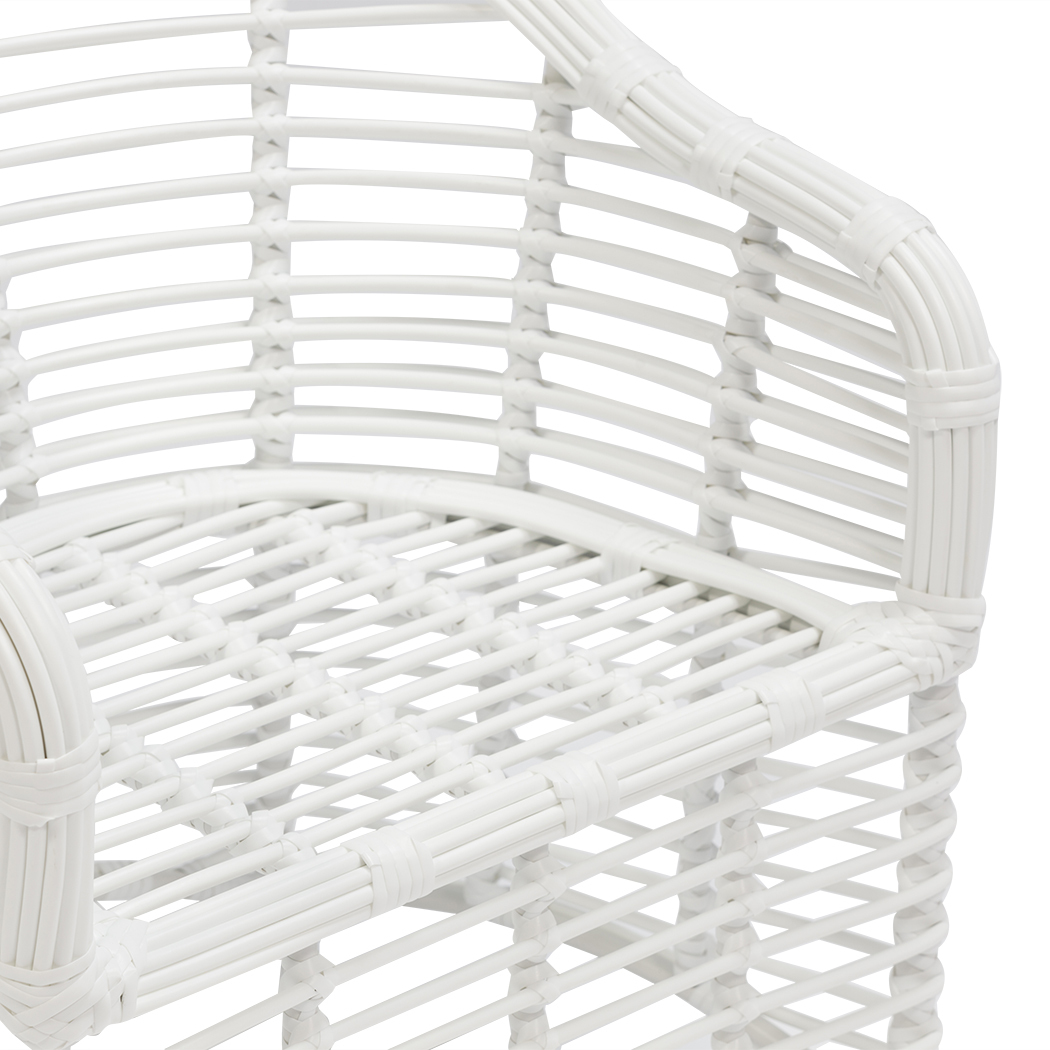   Florida 2 Seater PE Rattan Outdoor Lounge Set Coffee Table & Chairs White