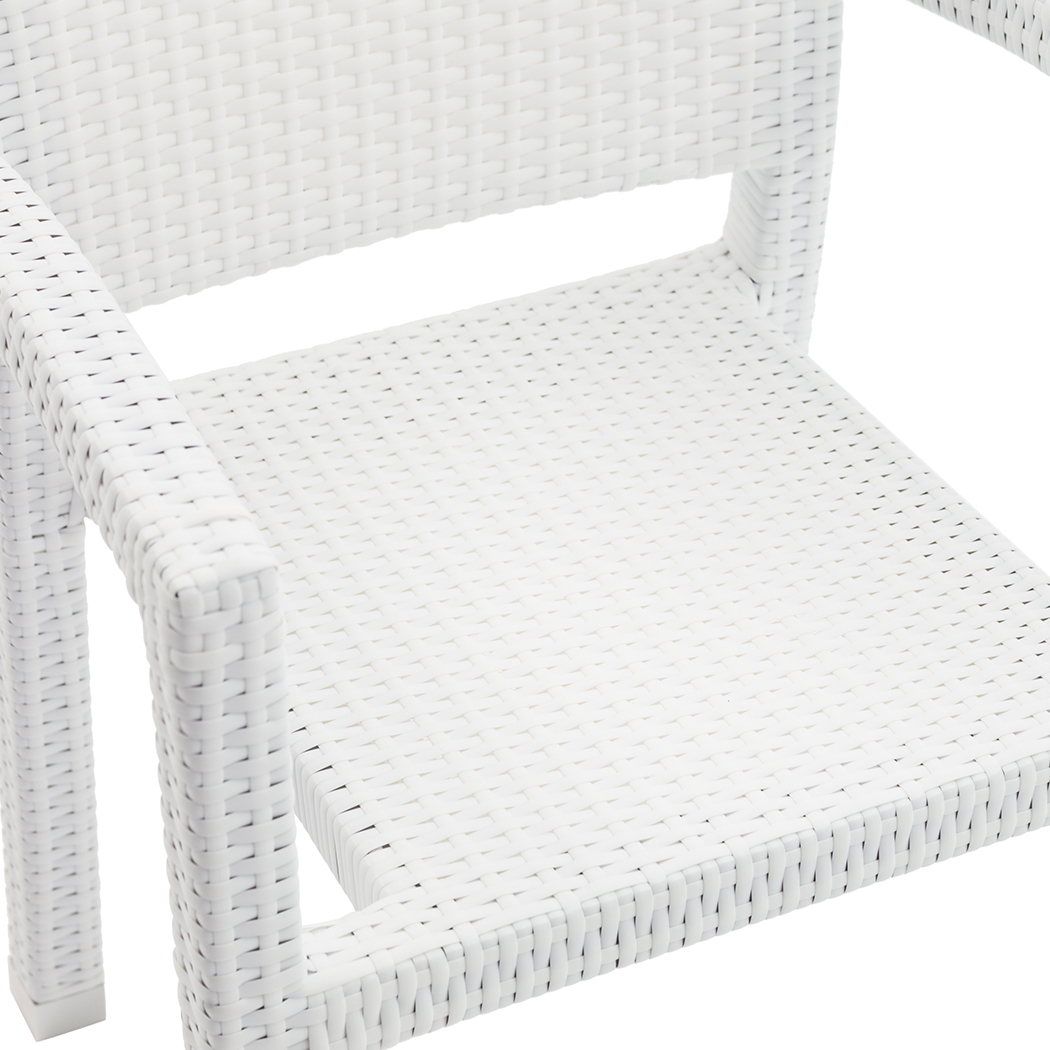   Bruno Outdoor PE Rattan Dining Chairs White (Set of 4)