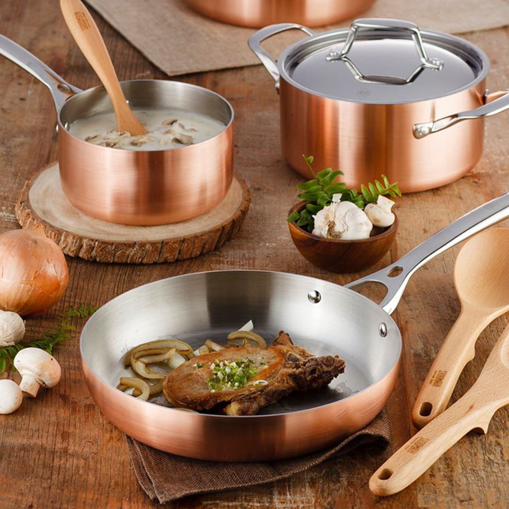   LASSANi Tri-ply Copper Stock Pot 24cm