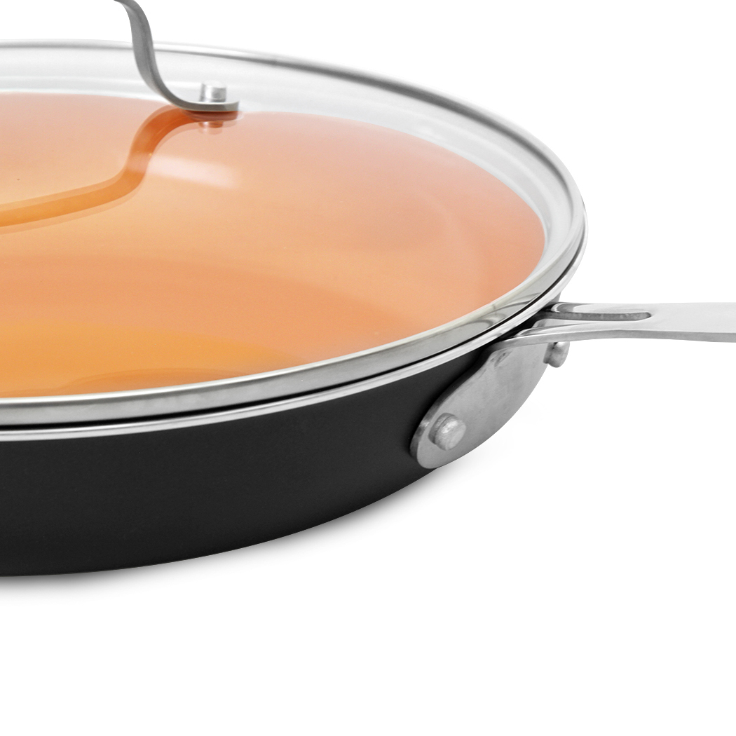   Kupferberg Frypan with Lid Ceramic Copper Coating 24cm