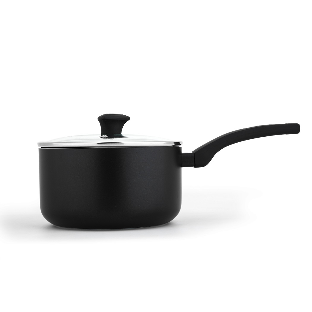   4pc Aluminum Saucepan Set with Lid 1.4/2.8 L