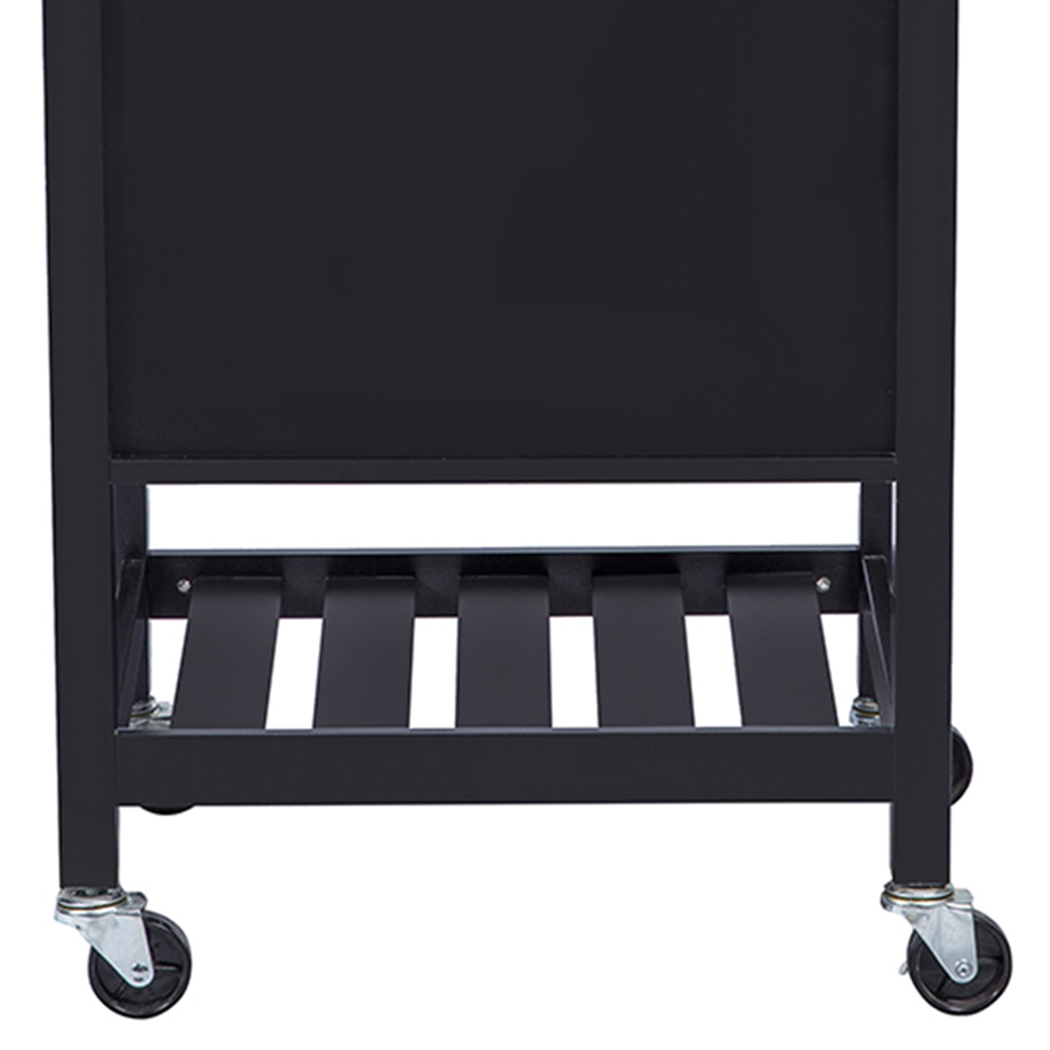   Denver Kitchen Trolley 1 Drawer 1 Door Black