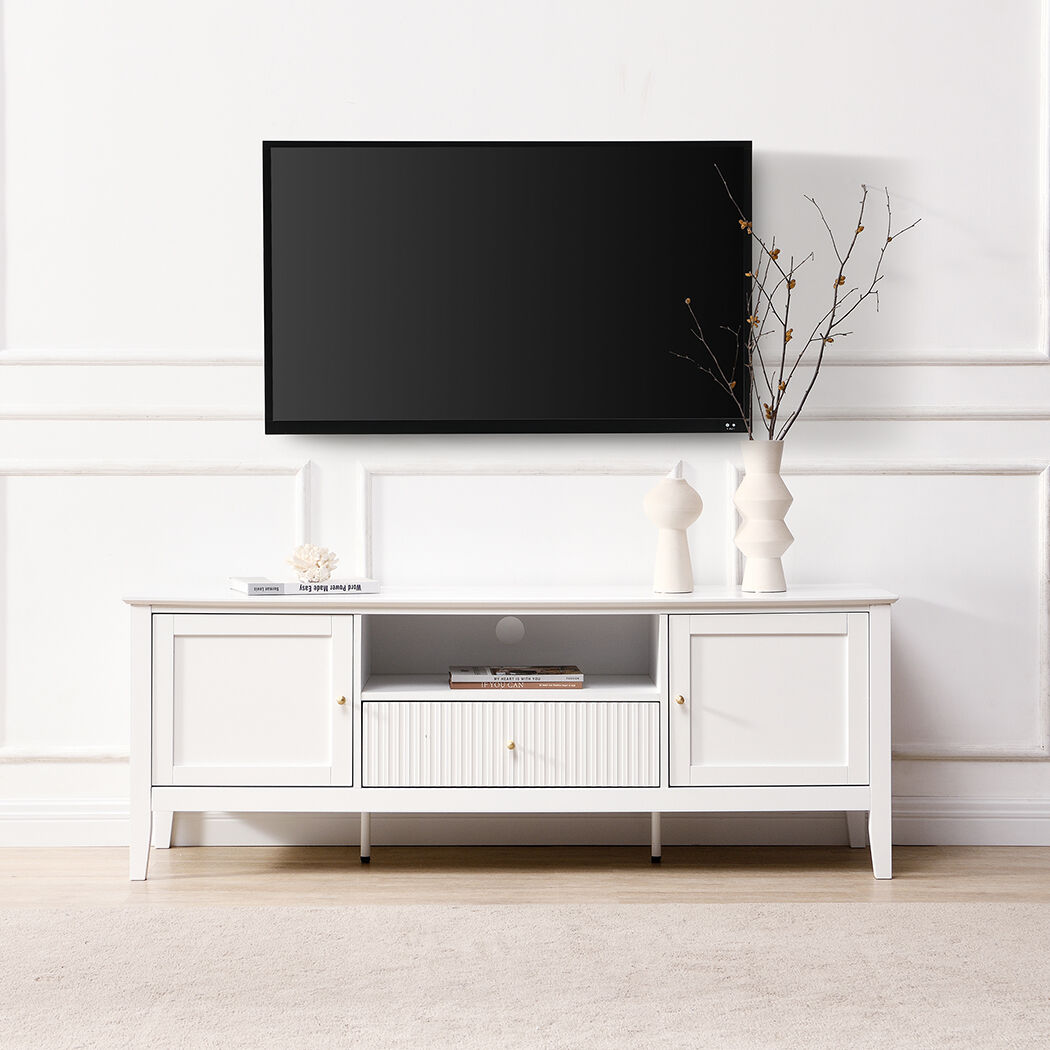   Zara Fluted Entertainment Unit 150cm White