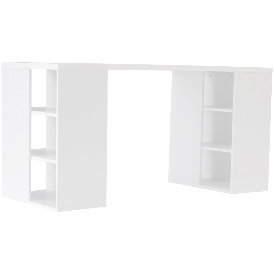   Desk With Bookcase Shelves White