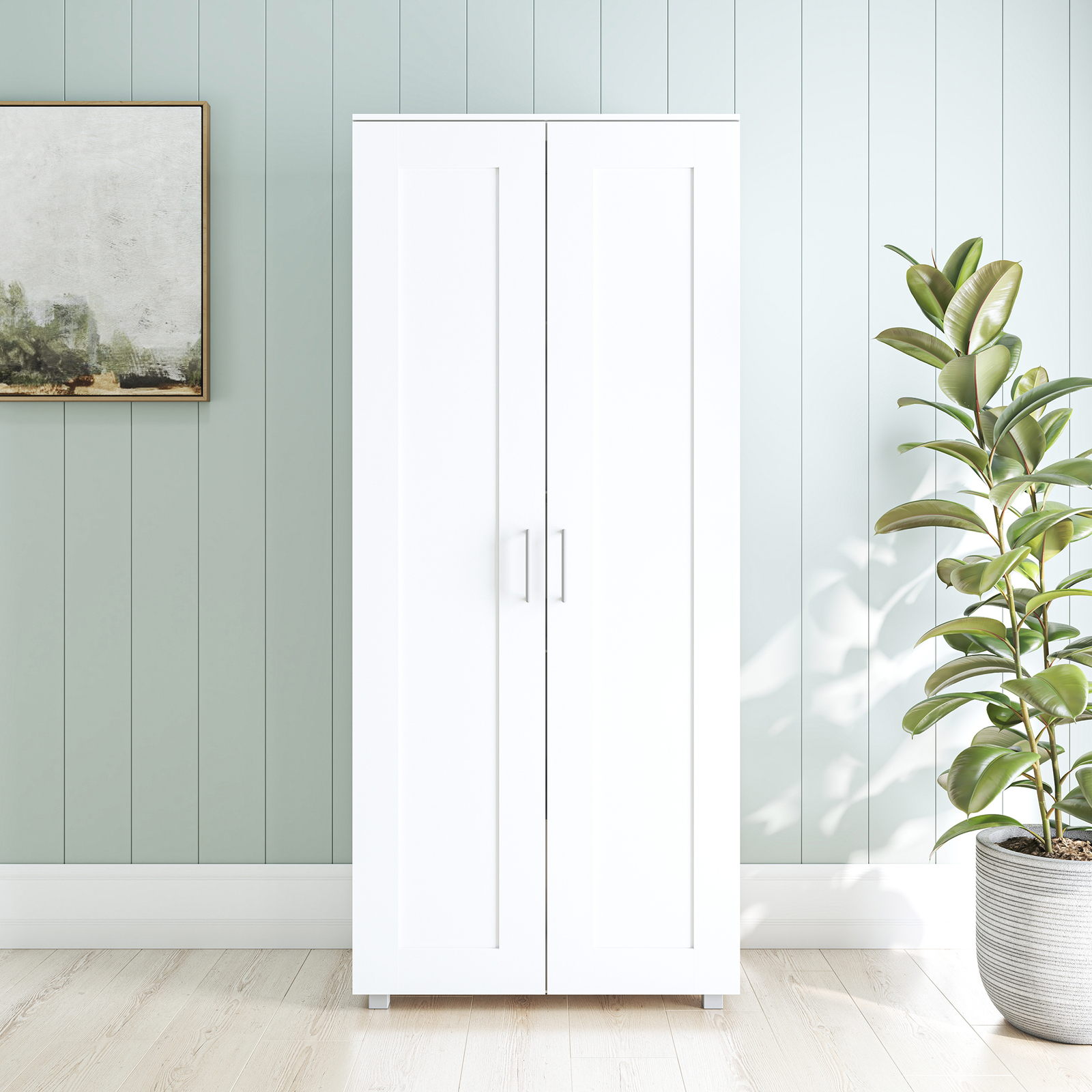   Montreal 2 Door Broom Cupboard White