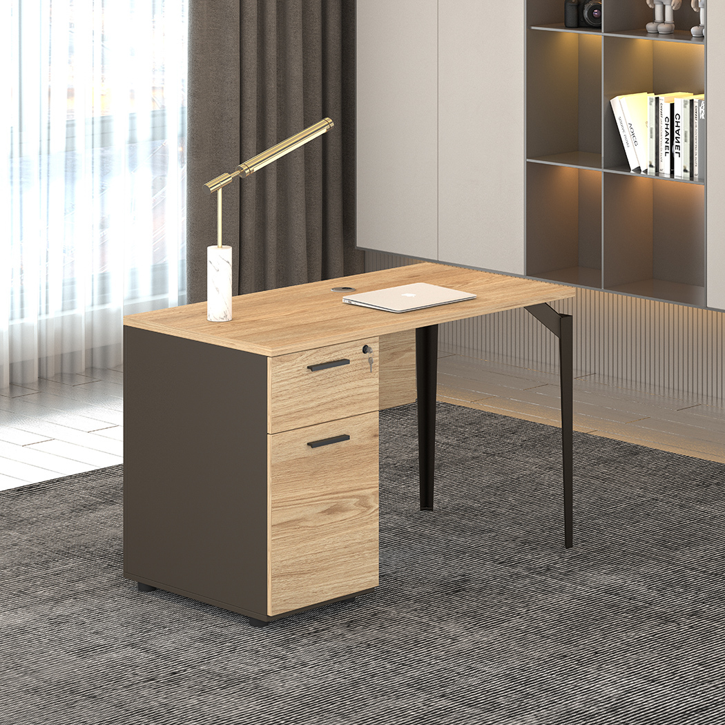   Ellis 120cm Office Computer Desk Oak Grey
