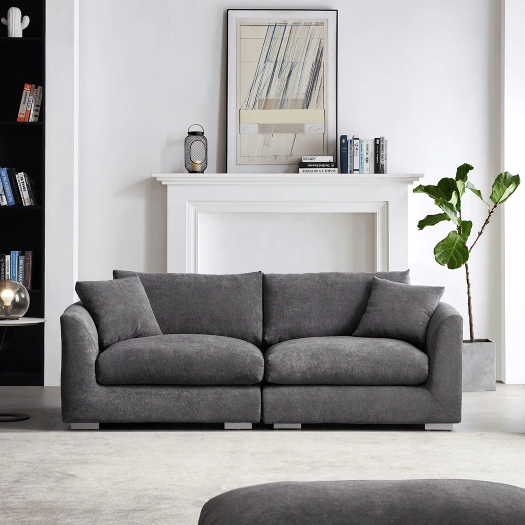   Harmony 3 Seater Fabric Sofa Grey