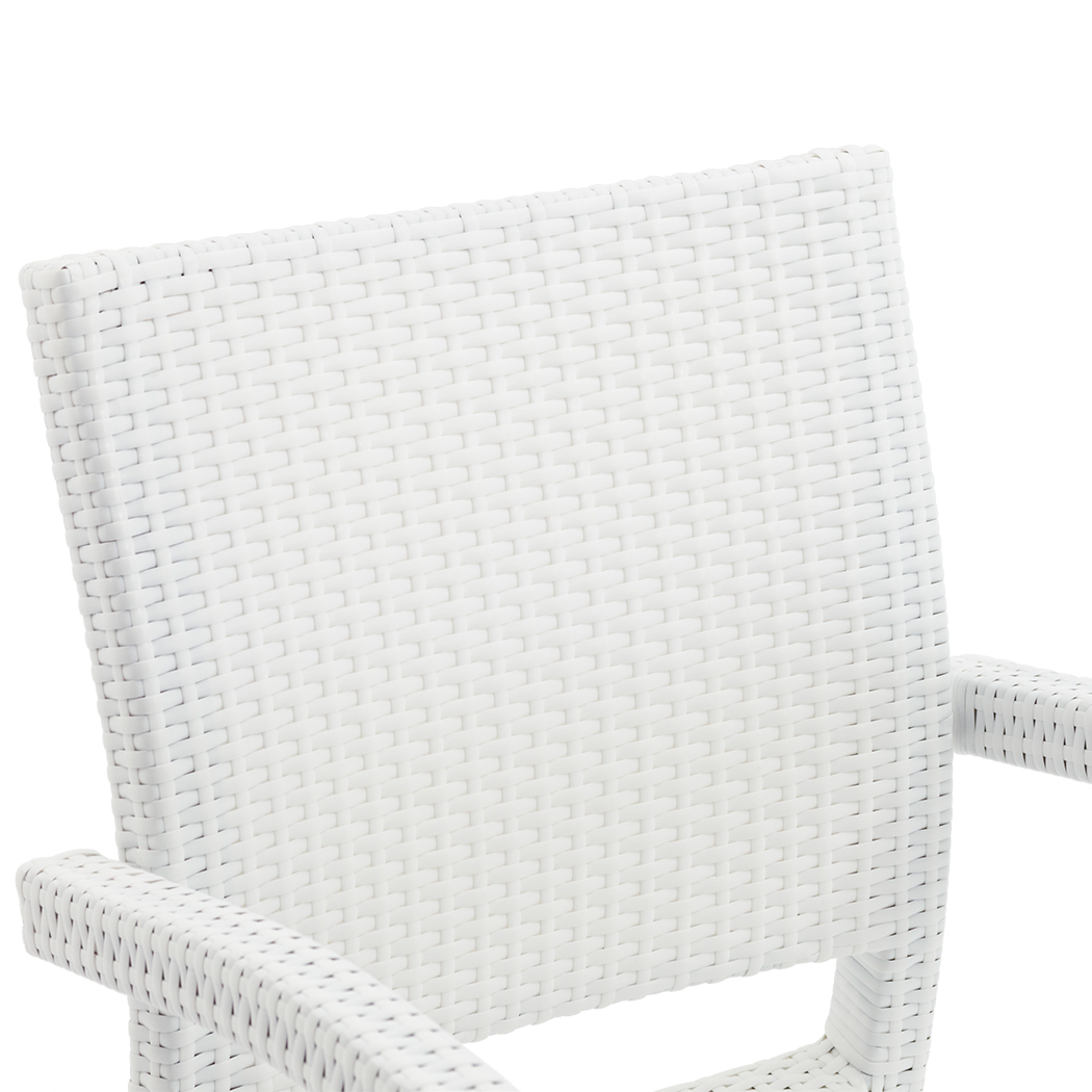   Bruno Outdoor PE Rattan Dining Chairs White (Set of 4)