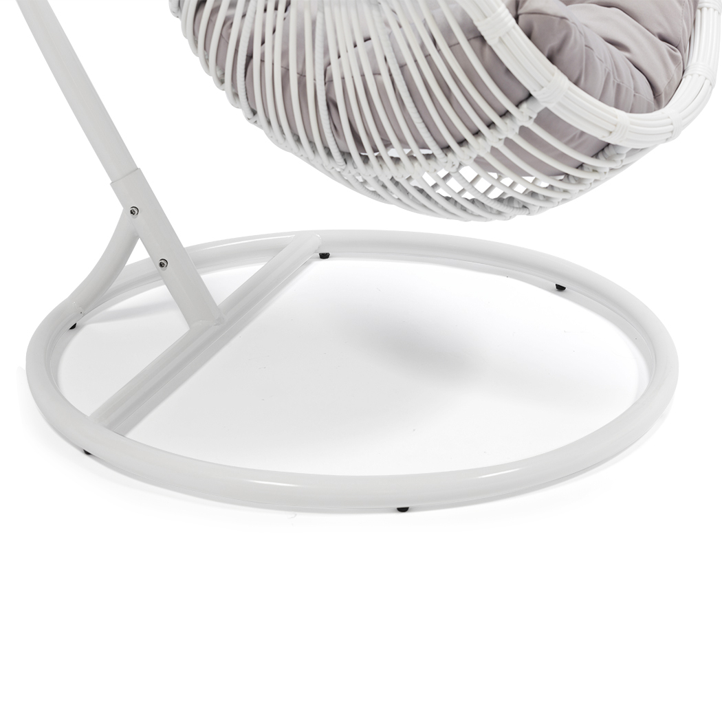   Arcon Outdoor PE Rattan Hanging Egg Swing Chair White