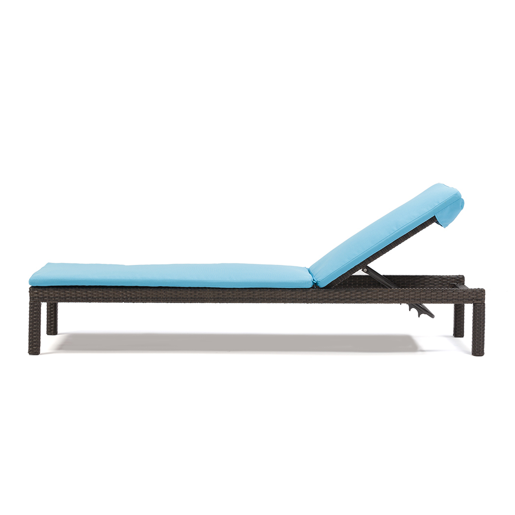   Arthur Outdoor Rattan Sun Lounges Set w/ Side Tables (Set of 2)
