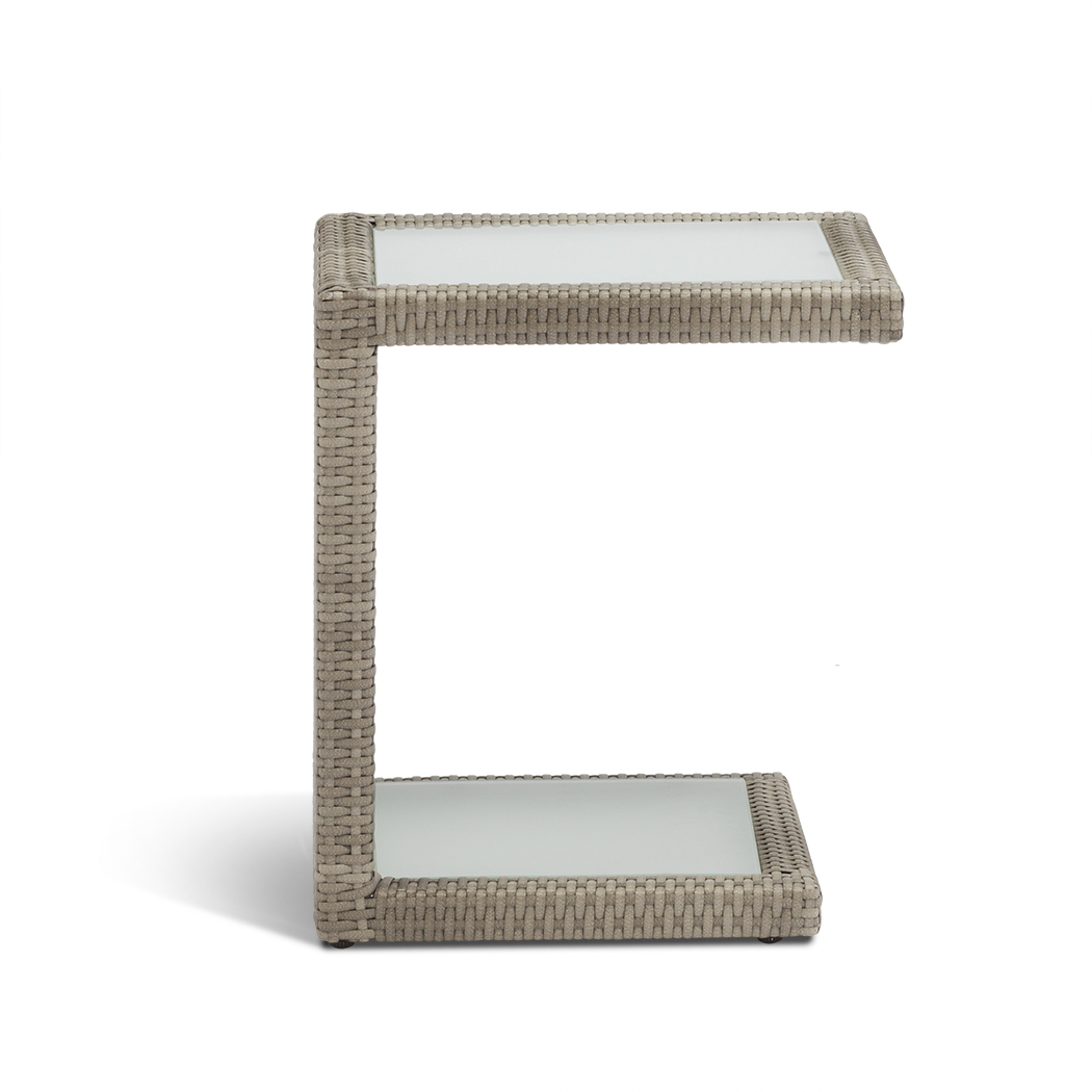   Arthur Outdoor Rattan Sun Lounges Set w/ Side Tables Grey (Set of 2)