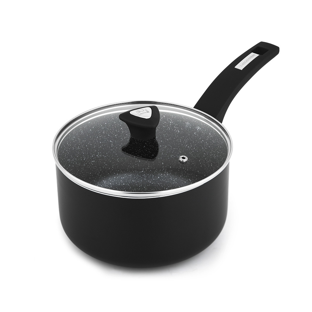   4pc Aluminum Saucepan Set with Lid 1.4/2.8 L