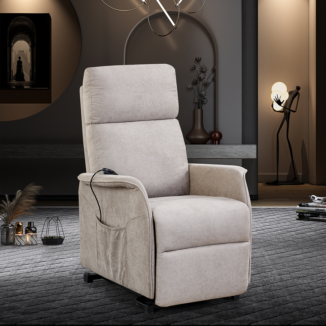   Yass Electric Recliner Lift Chair Vanilla Beige