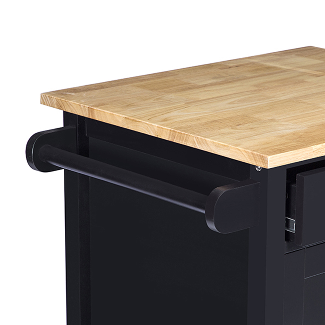   Denver Kitchen Trolley 1 Drawer 1 Door Black
