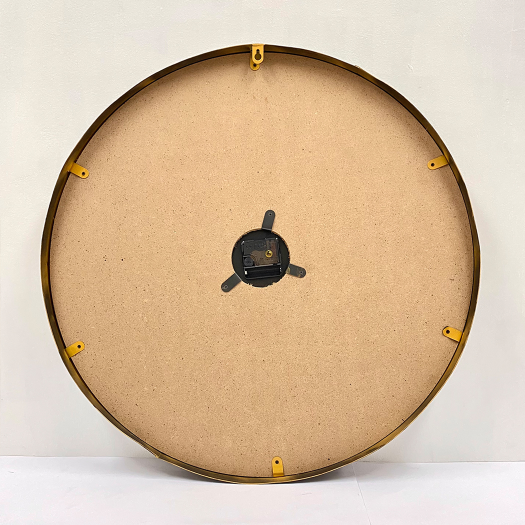   Linen Dial Timber Wooden Natural Frame Roman Numerals Wall Clock 60cm
