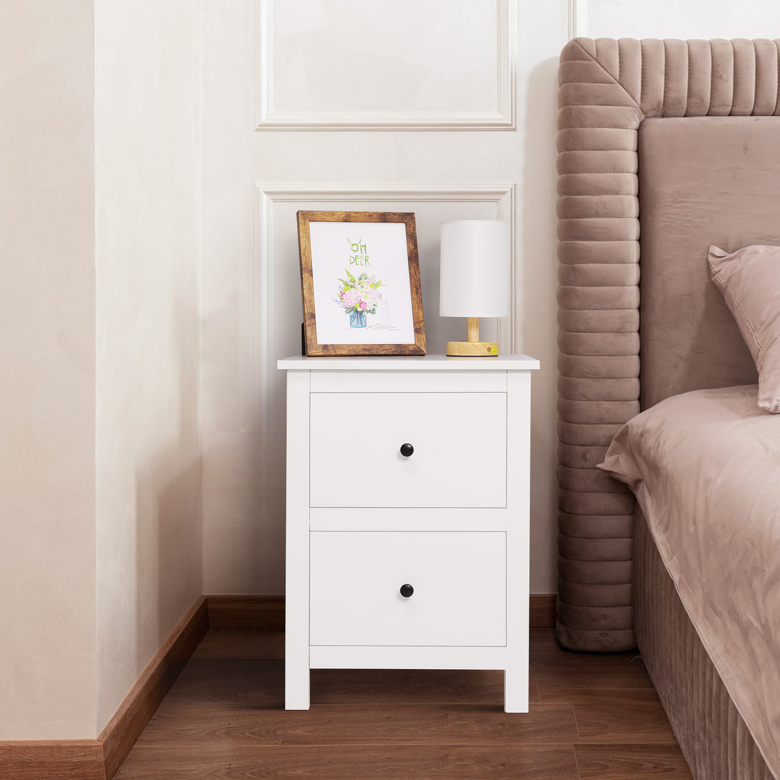   Franco Bedside Table and Chest Drawer Set White