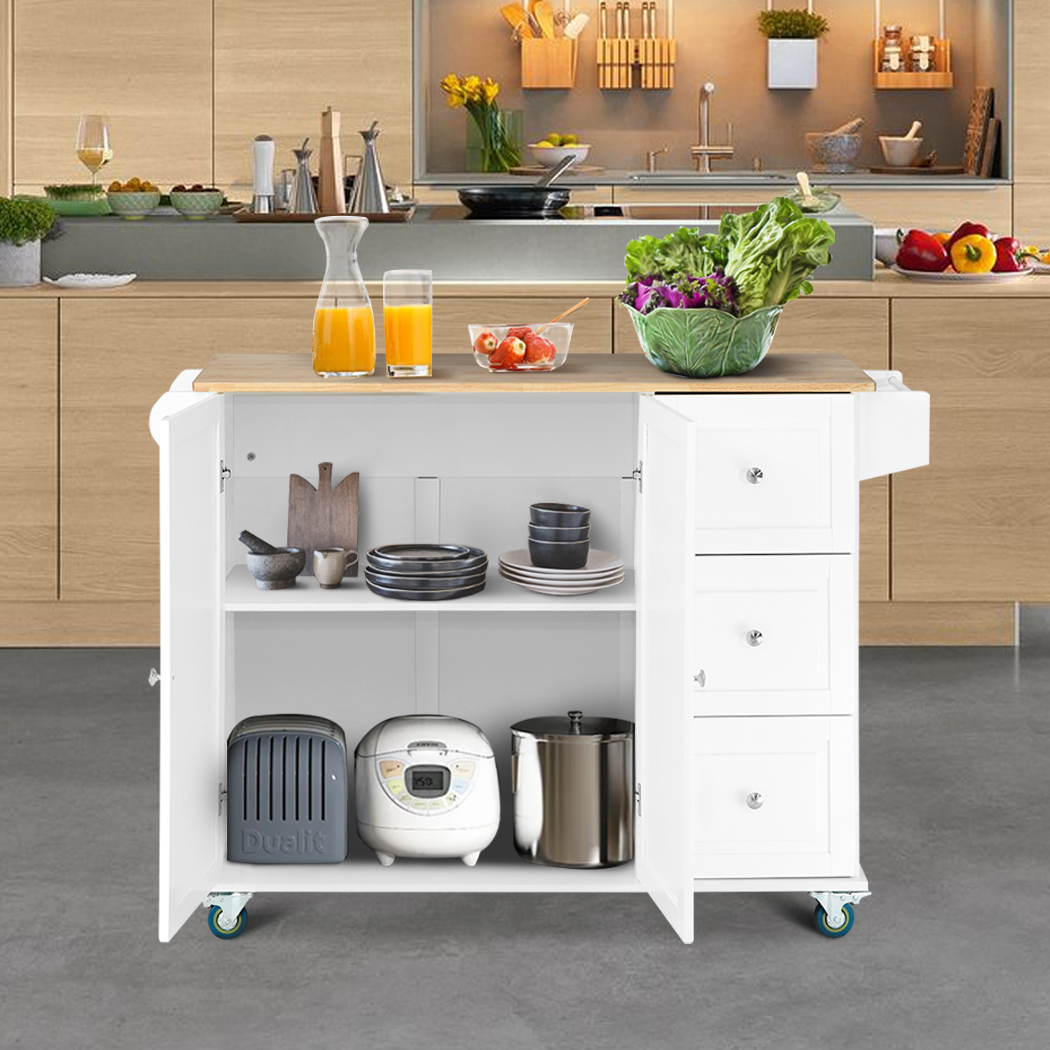   Elwood Rolling Kitchen Trolley With Dropleaf Top