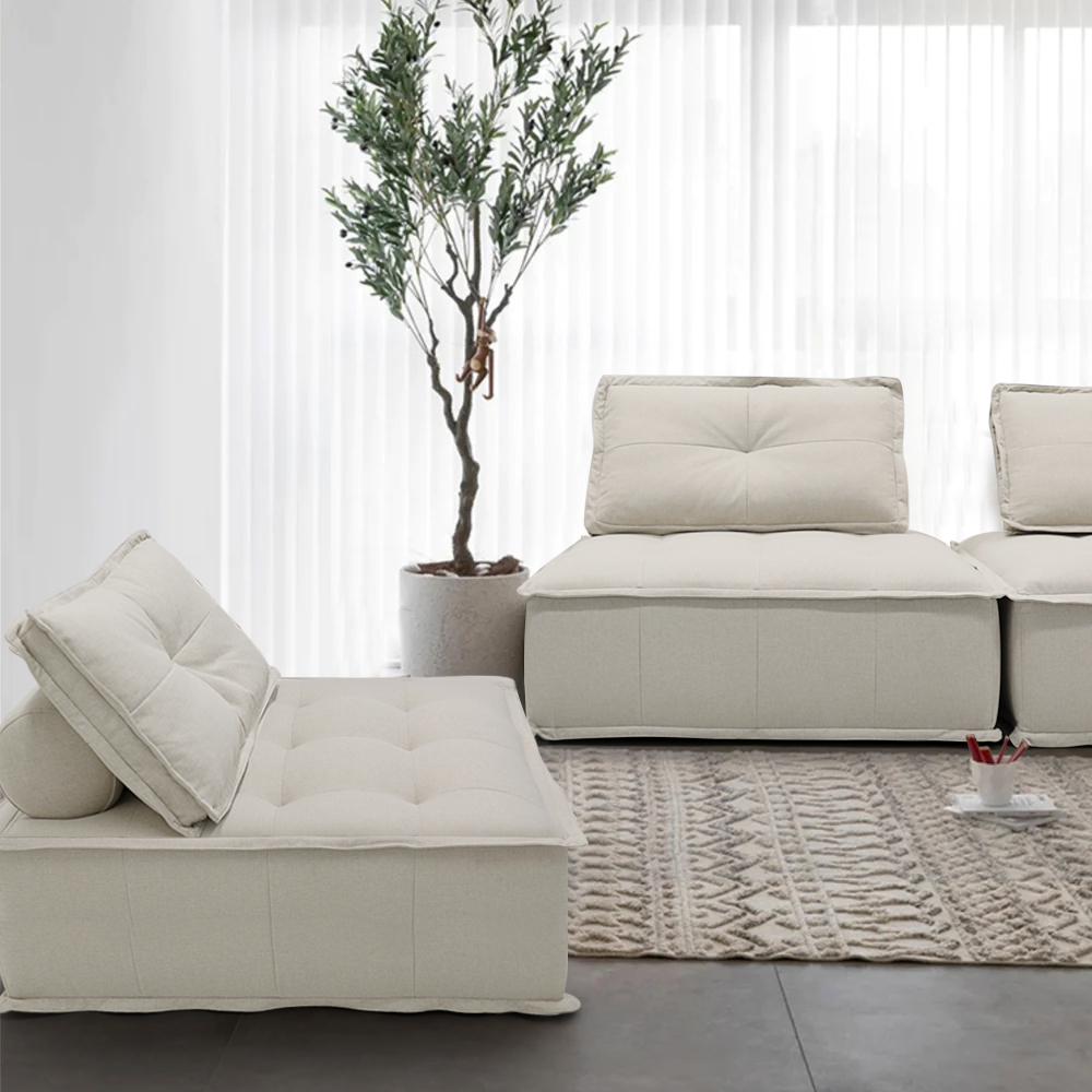   Dawson Armless Sofa Grey Beige