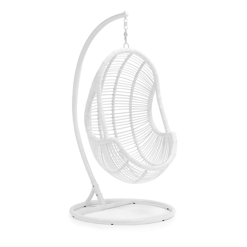   Arcon Outdoor PE Rattan Hanging Egg Swing Chair White