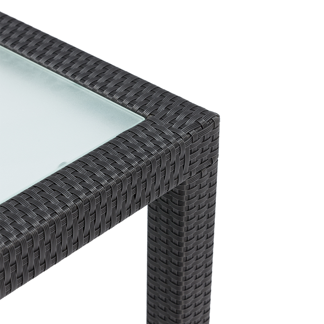  Wyatt PE Rattan Outdoor Dining Table Set Black