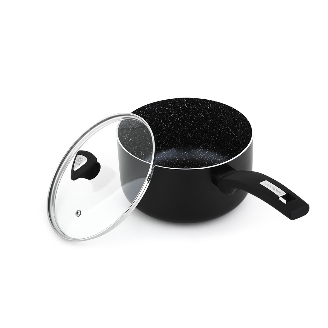  4pc Aluminum Saucepan Set with Lid 1.4/2.8 L
