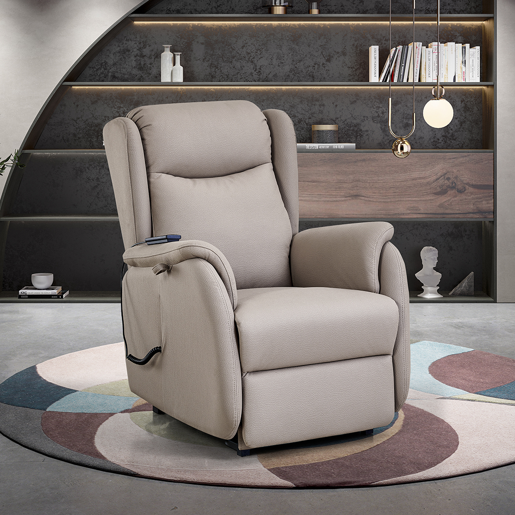   Hobart Electric Recliner Lift Chair Taupe Beige