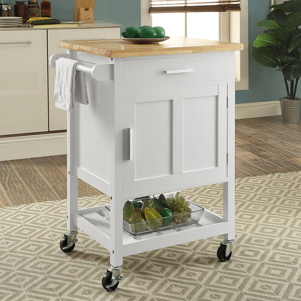   Denver Kitchen Trolley 1 Drawer 1 Door White