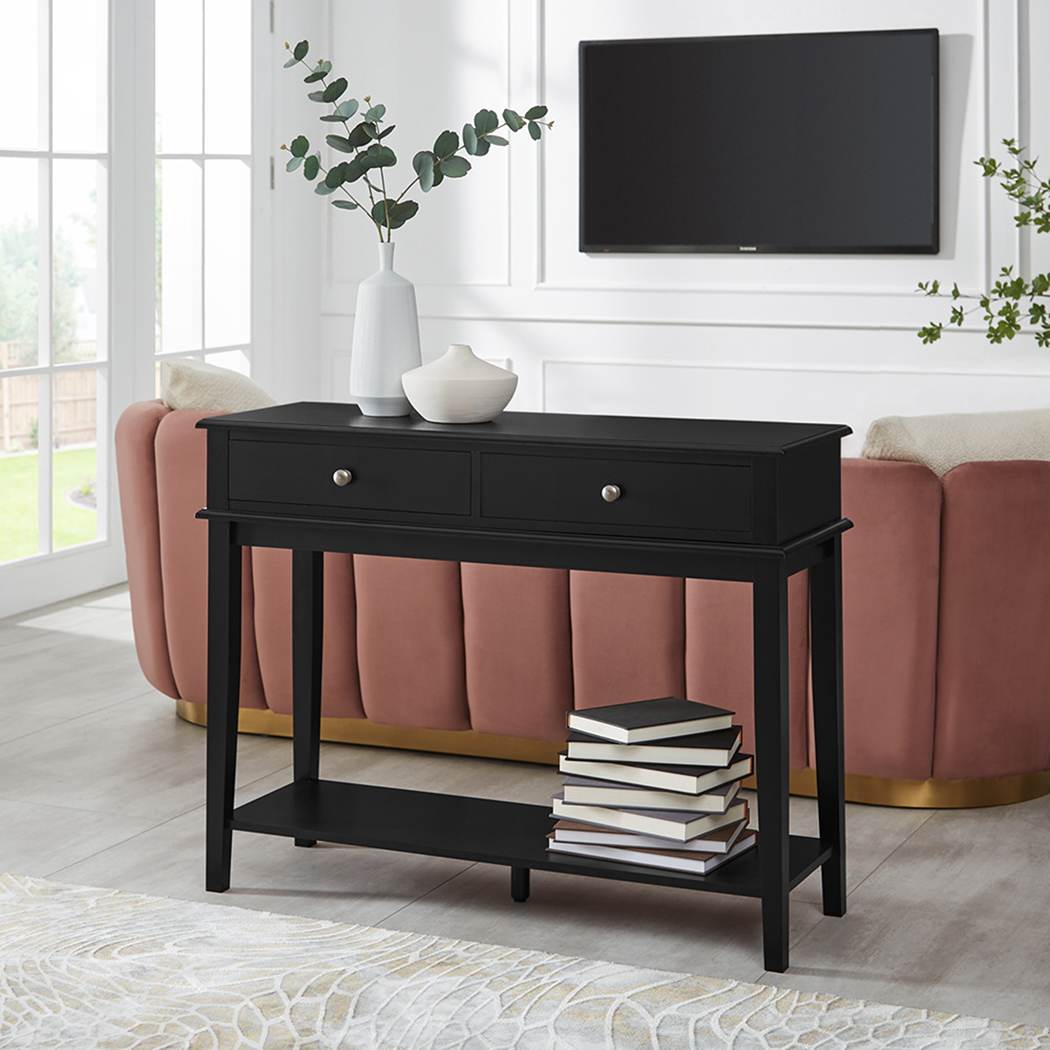   Chloe 2 Drawer Console Table Black