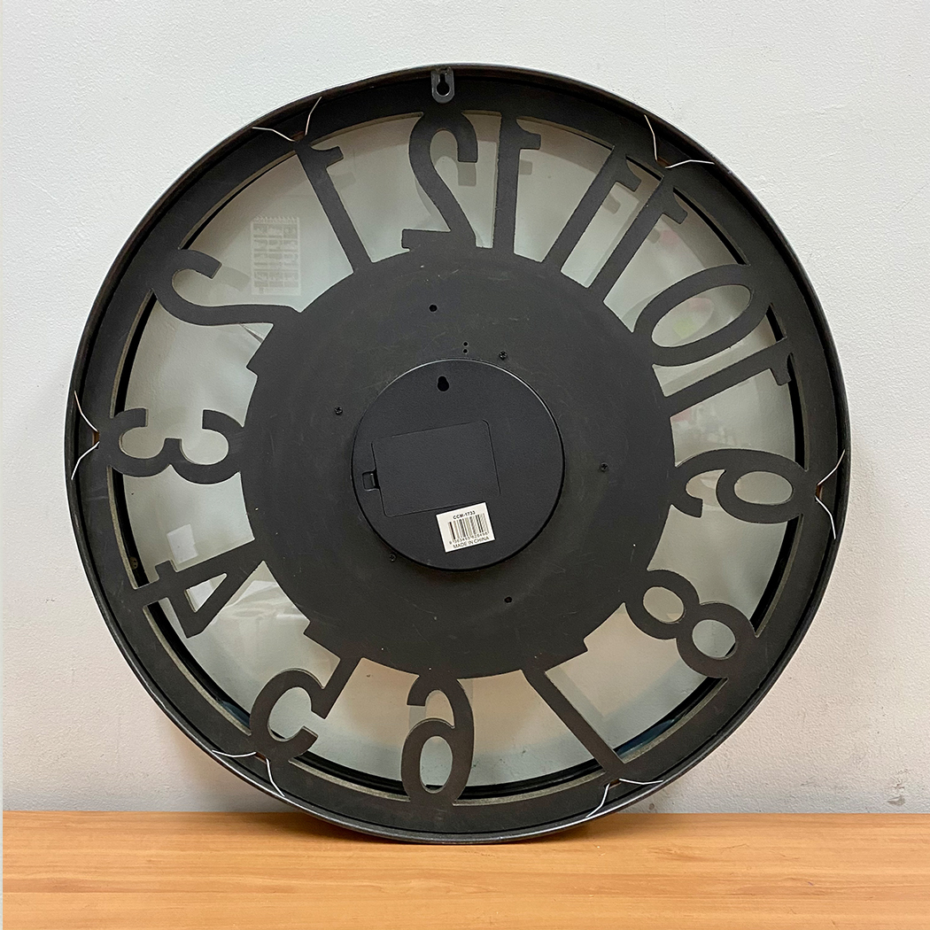   Round Industrial Metal Moving Gears Wall Clock 60cm