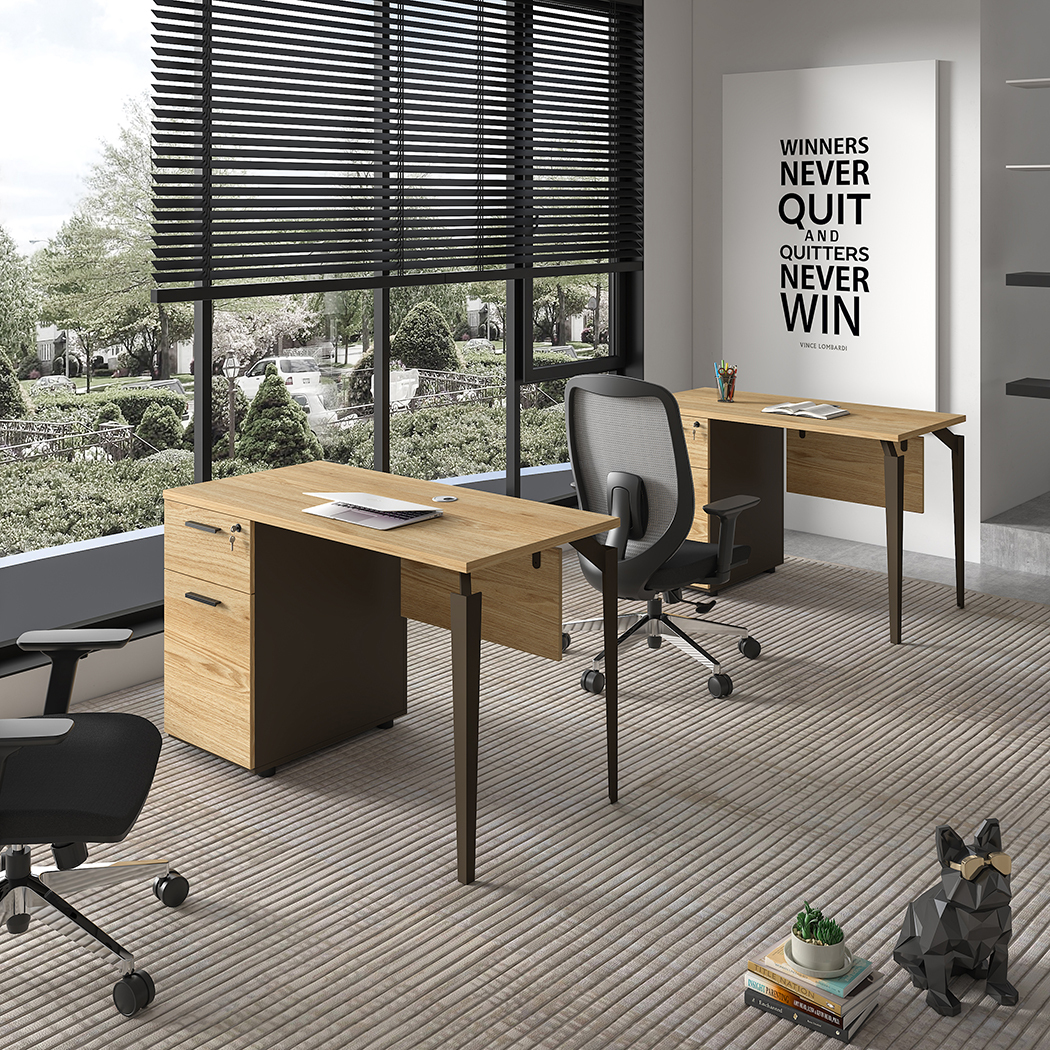   Ellis 120cm Office Computer Desk Oak Grey