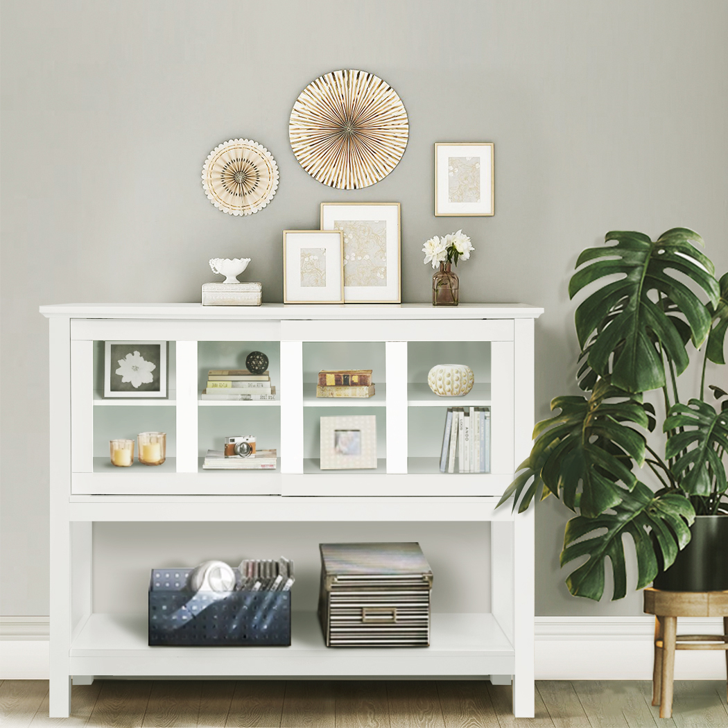   Mission Buffet Sideboard with Sliding Glass Doors