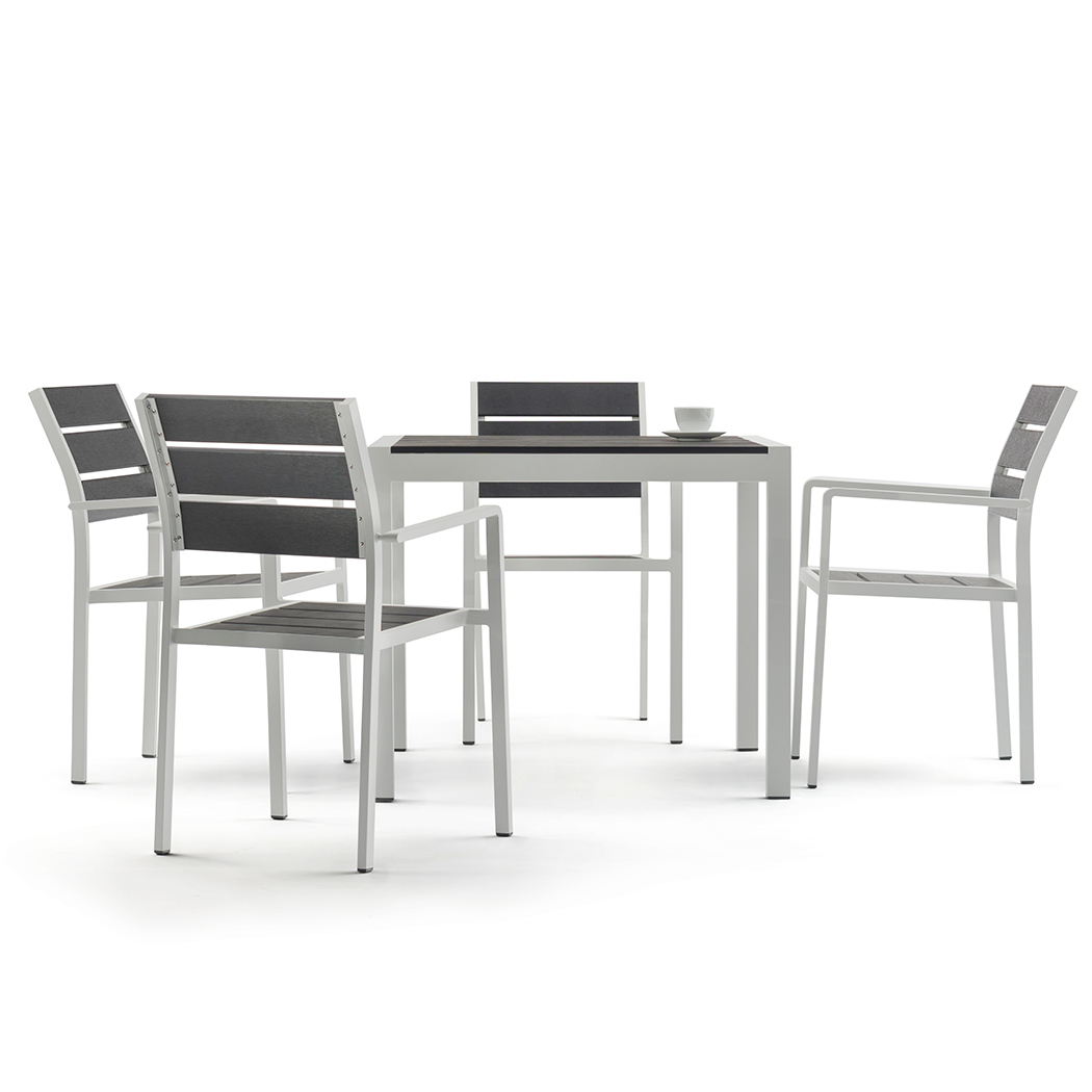   Acacia 4 Seater Outdoor Dining Table Set Black