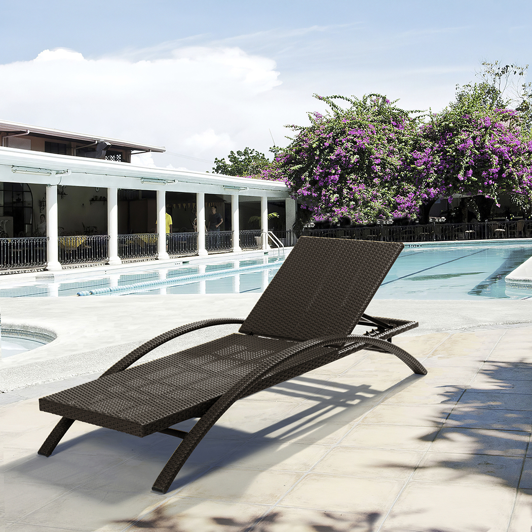   Sinnoh Outdoor Sun Lounge Bed Brown