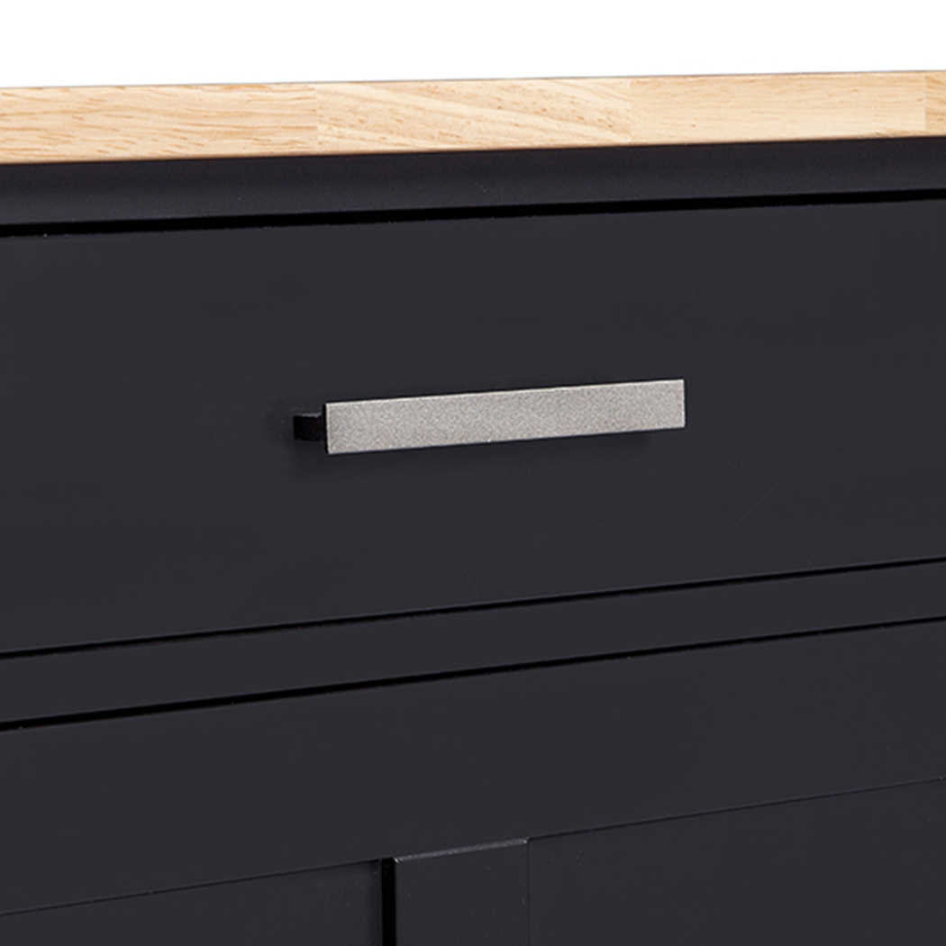   Denver Kitchen Trolley 1 Drawer 1 Door Black