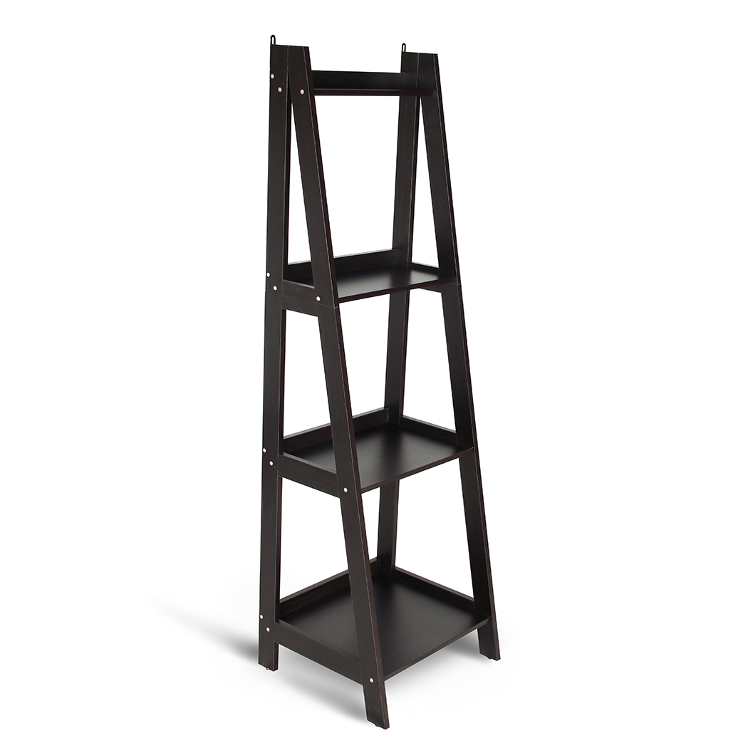 Hawaii 4 Tier Display Ladder Shelf Rack Brown