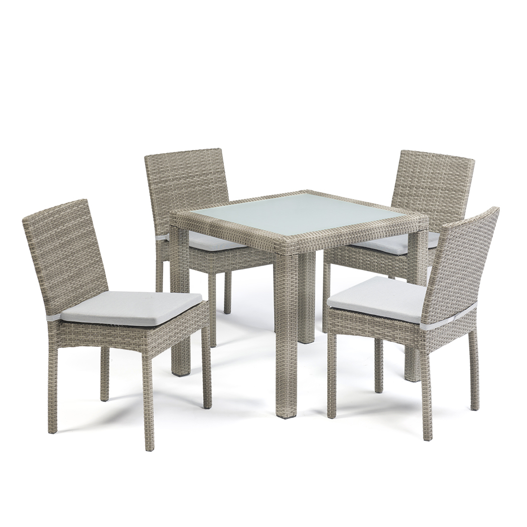 Wyatt PE Rattan Outdoor Dining Table Set Natural