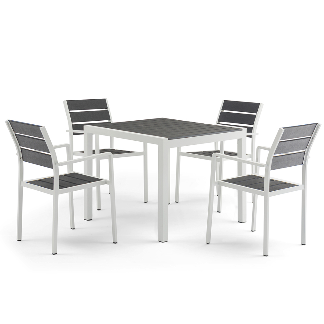 Acacia 4 Seater Outdoor Dining Table Set Black