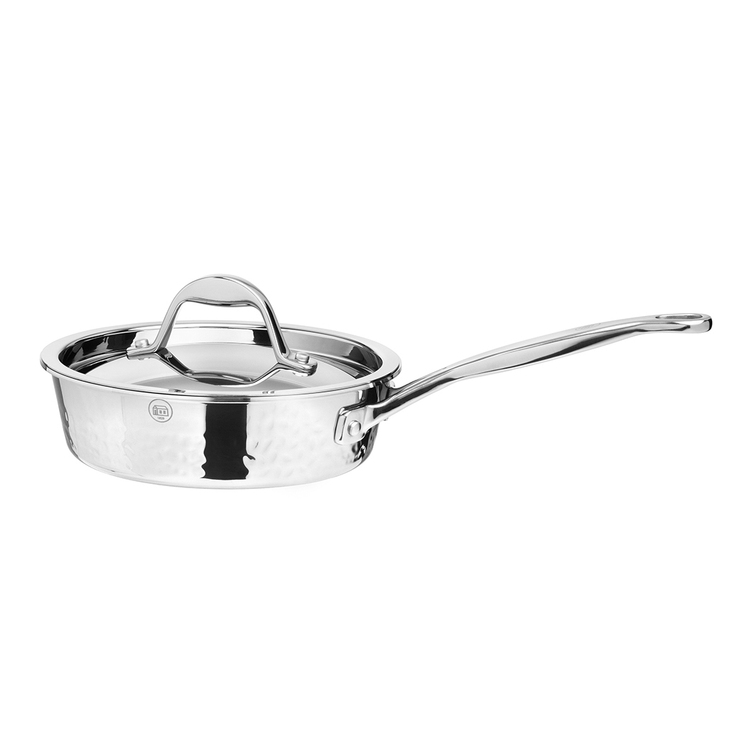 Stern Tri-ply Stainless Steel Saute Pan with Lid 18cm