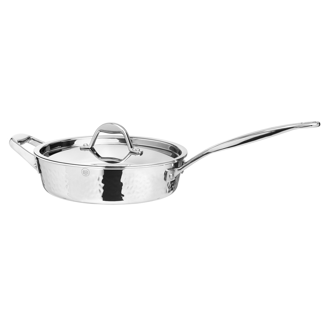 Stern Tri-ply Stainless Steel Saute Pan with Lid 24cm