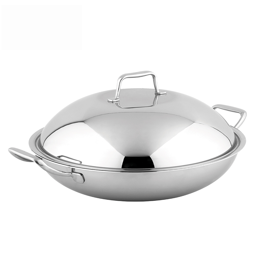 Betzenstein Tri-ply Stainless Steel Non-stick Wok with Lid 36cm