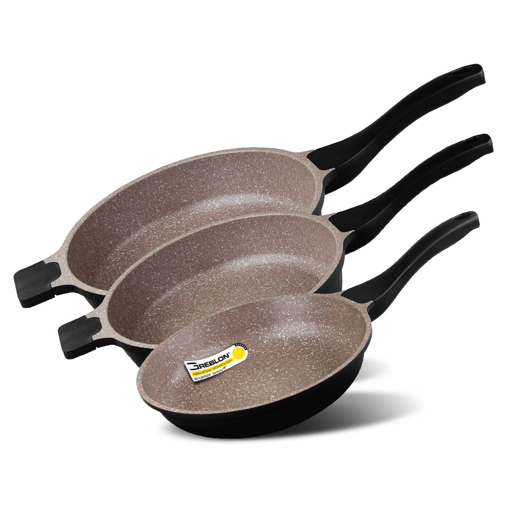 K2 3pcs Frypan Set Non-stick Stone Coating