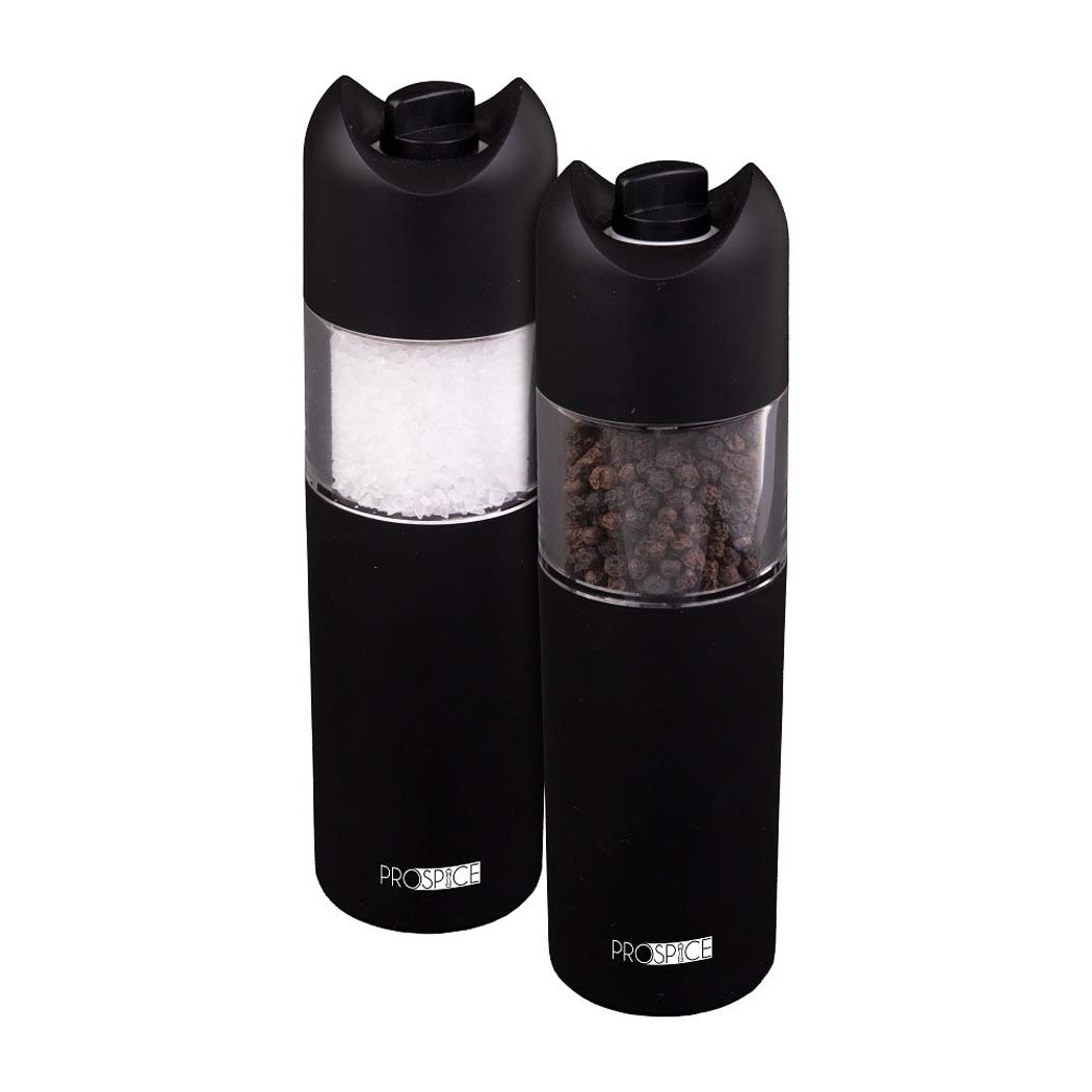 Prospice Horizon Salt and Pepper Mill Set 18cm Black