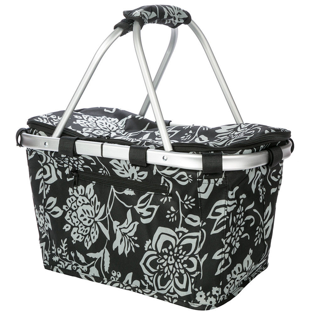 Sachi Insulated Carry Basket W/Lid Camellia Black