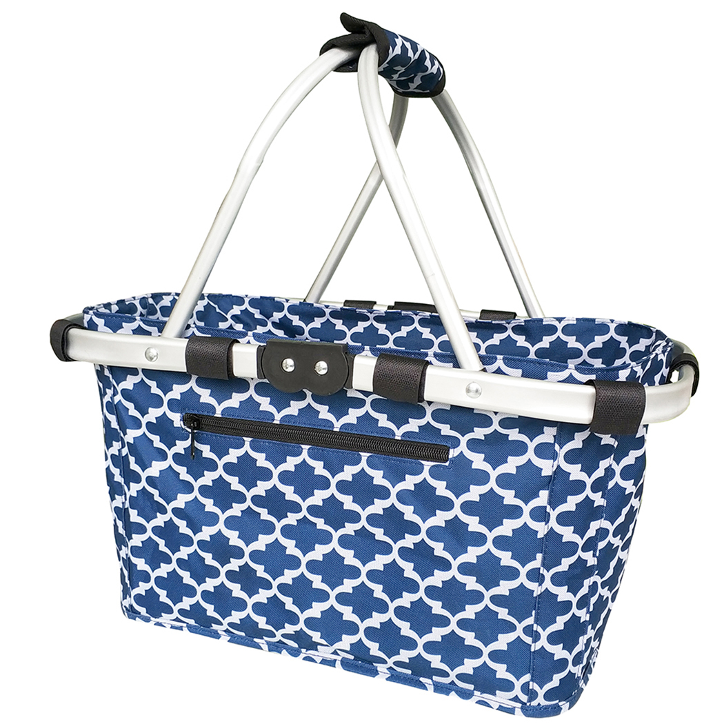 Sachi Two Handle Carry Basket Moroccan Navy