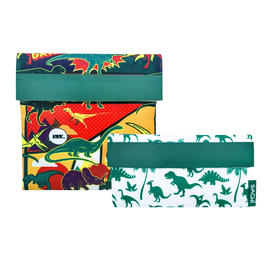 Sachi Set of 2 Lunch Pockets Dinosaurs