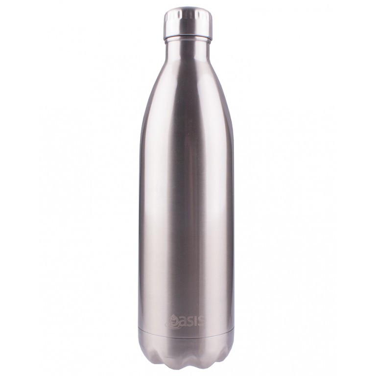 Oasis 1L Stainless Steel Double Wall Insulated Drink Bottle Silver