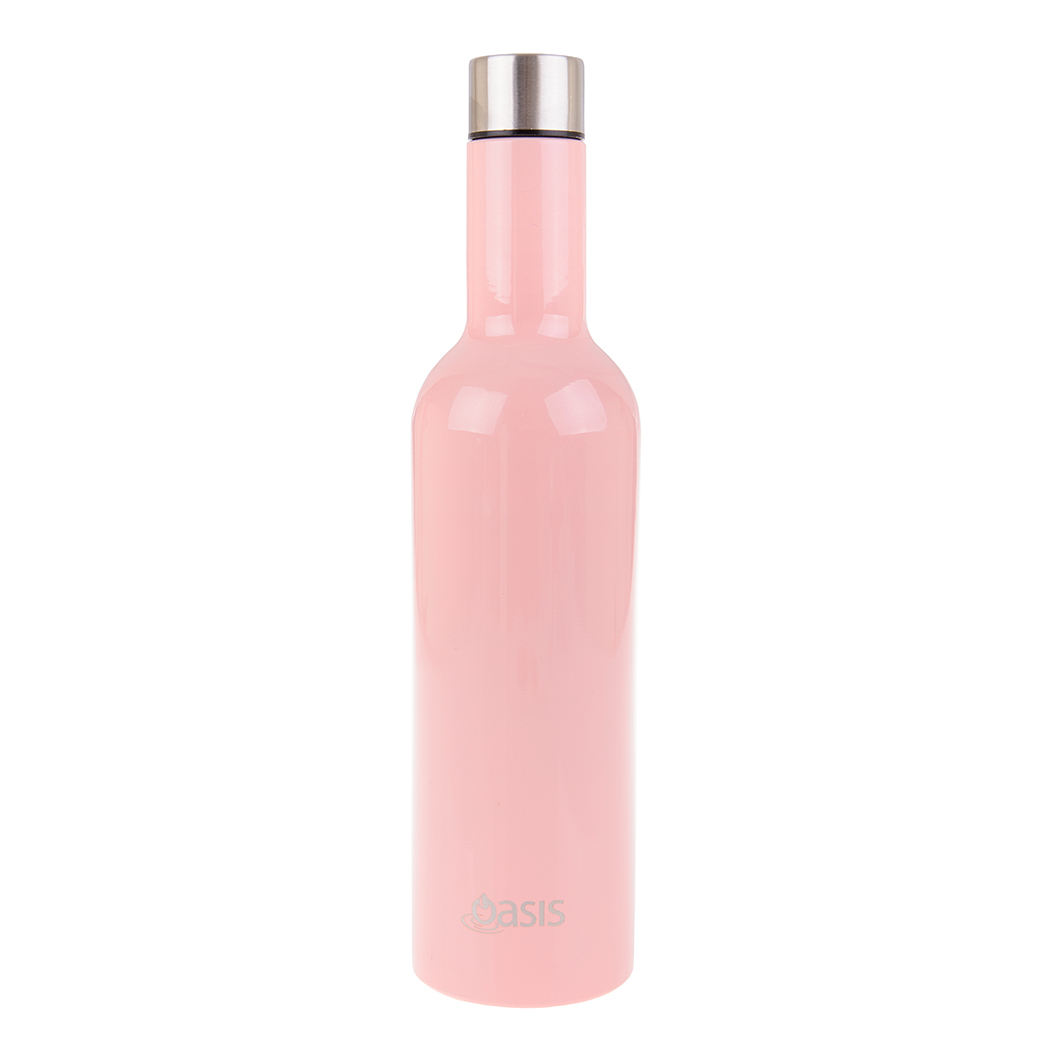 Oasis 750ml Stainless Steel Double Wall Insulated Wine Traveller Soft Pink