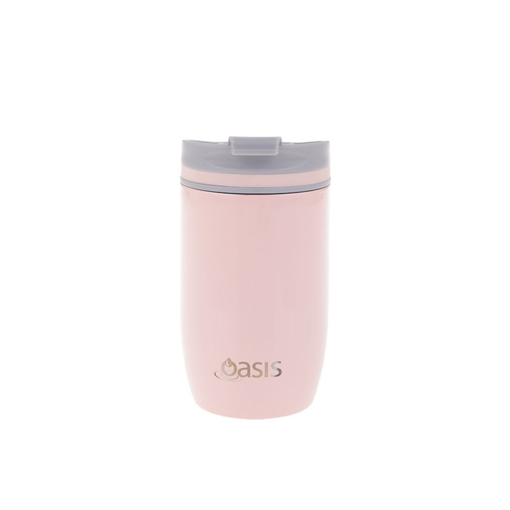 Oasis 300ml Stainless Steel Double Wall Insulated Travel Cup Soft Pink