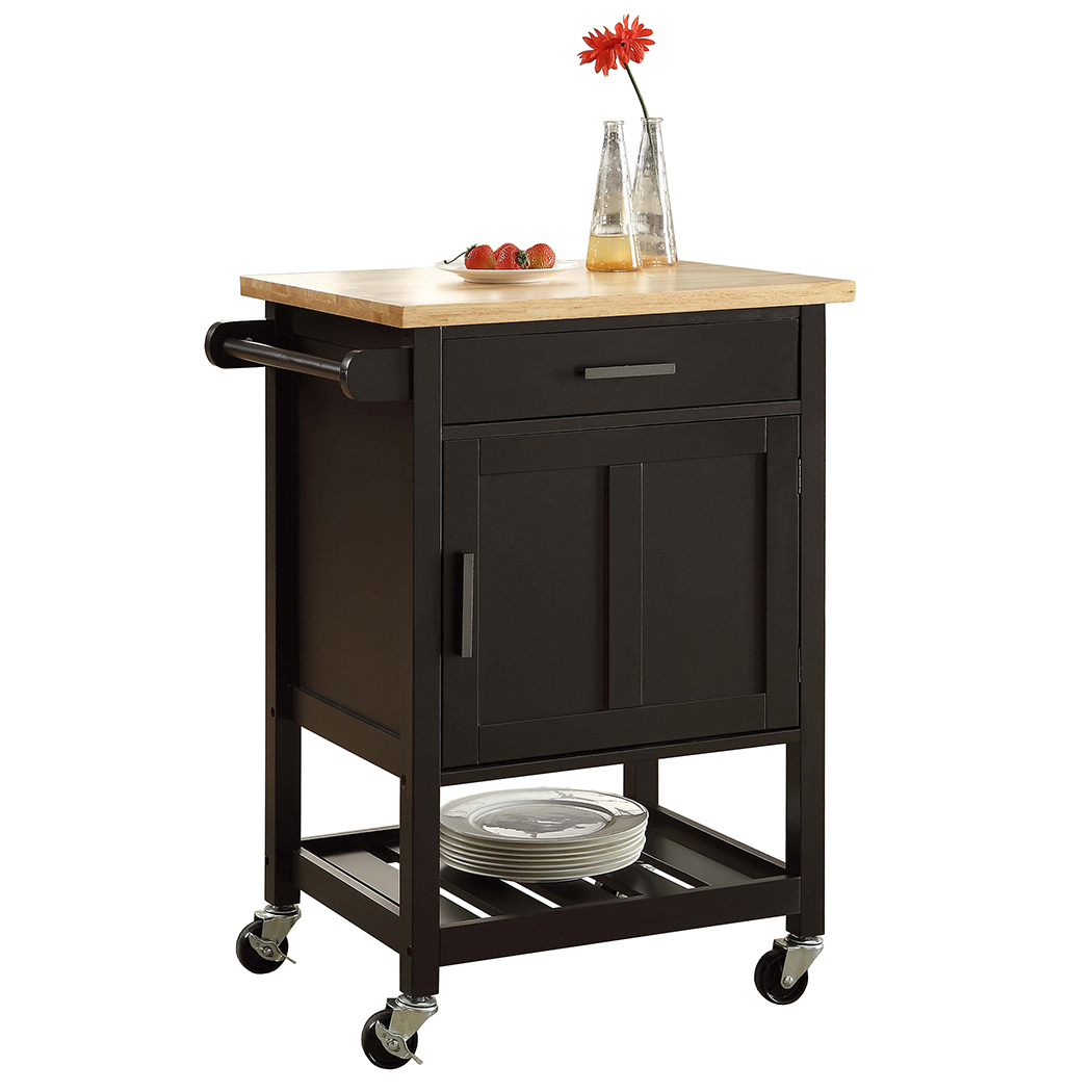 Denver Kitchen Trolley 1 Drawer 1 Door Black